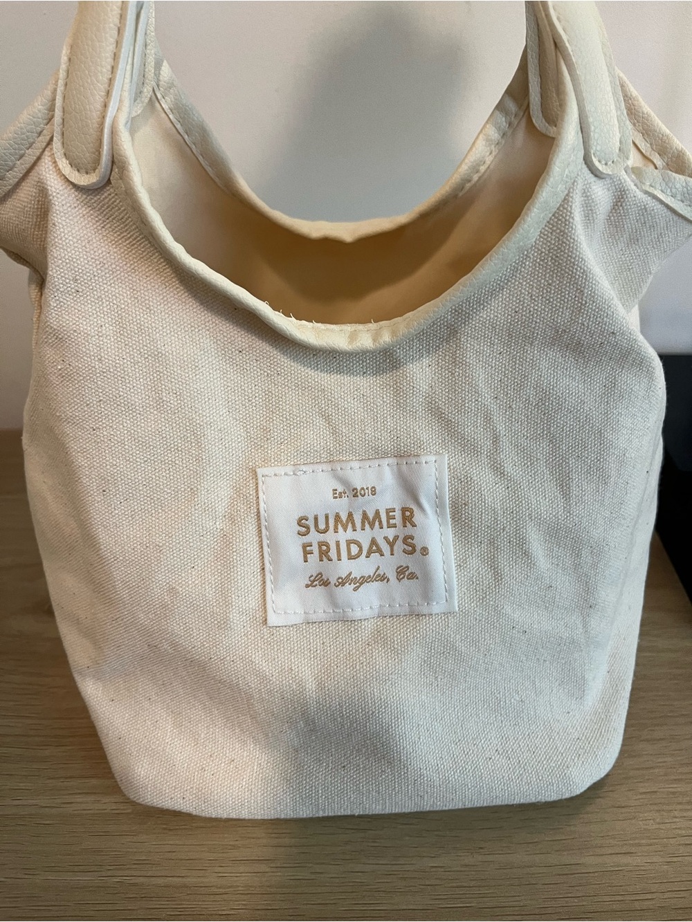 NWOT Summer Fridays Cream Canvas Shoulder Tote